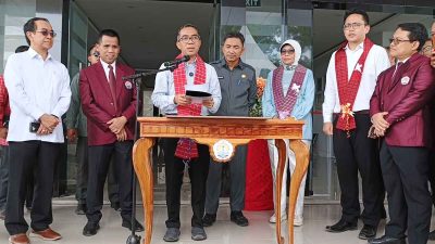 Mendiktisaintek Tiba di Kampus Unsulbar, Resmikan Gedung Fakultas Kedokteran