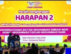 SMPN 2 Majene Raih Harapan II FLS2N 2025, Kadisdikpora Beri Apresiasi
